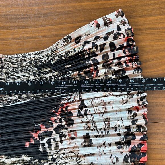 2000s Style DressBarn Accordion Pleat Blouse Short Sleeve Multi Color Size XL - Picture 6 of 8